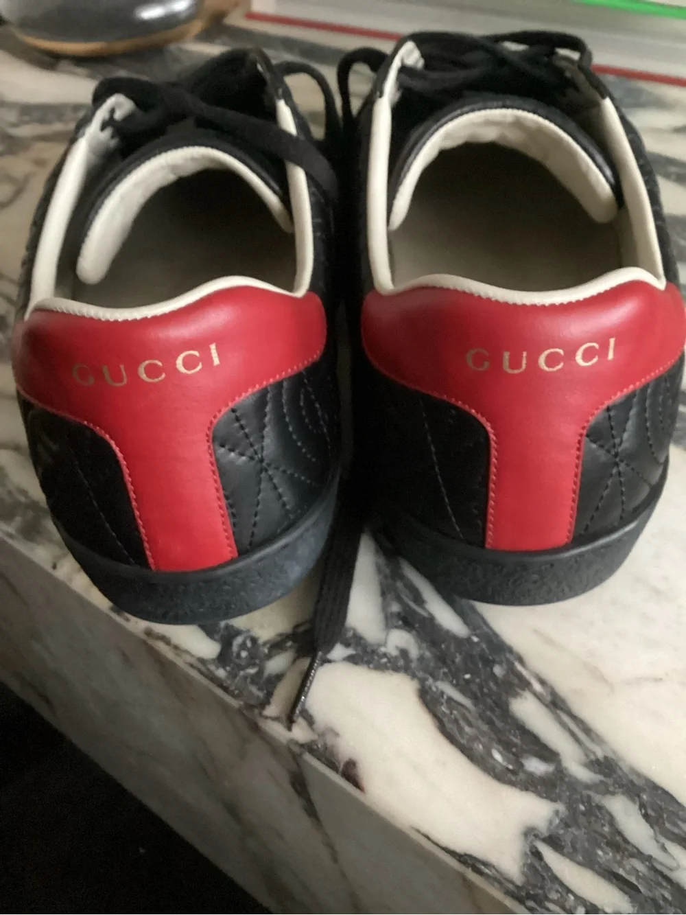 Gucci Ace G Rhombus Quilted Leather Sneakers